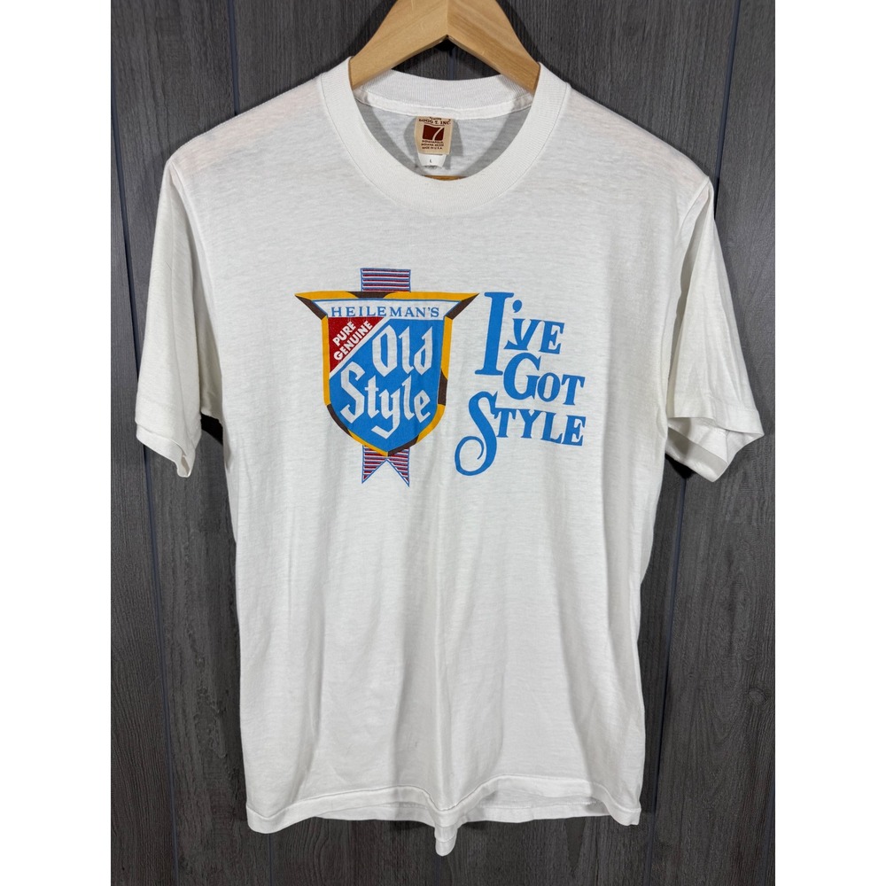 Logo 7 Vintage Old Style Beer I've Got Style Graphic T-Shirt White L